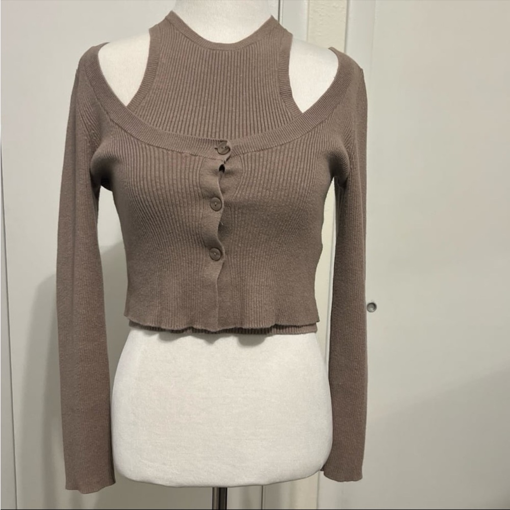 Abercrombie & fitch tank and sweater set light tan xs